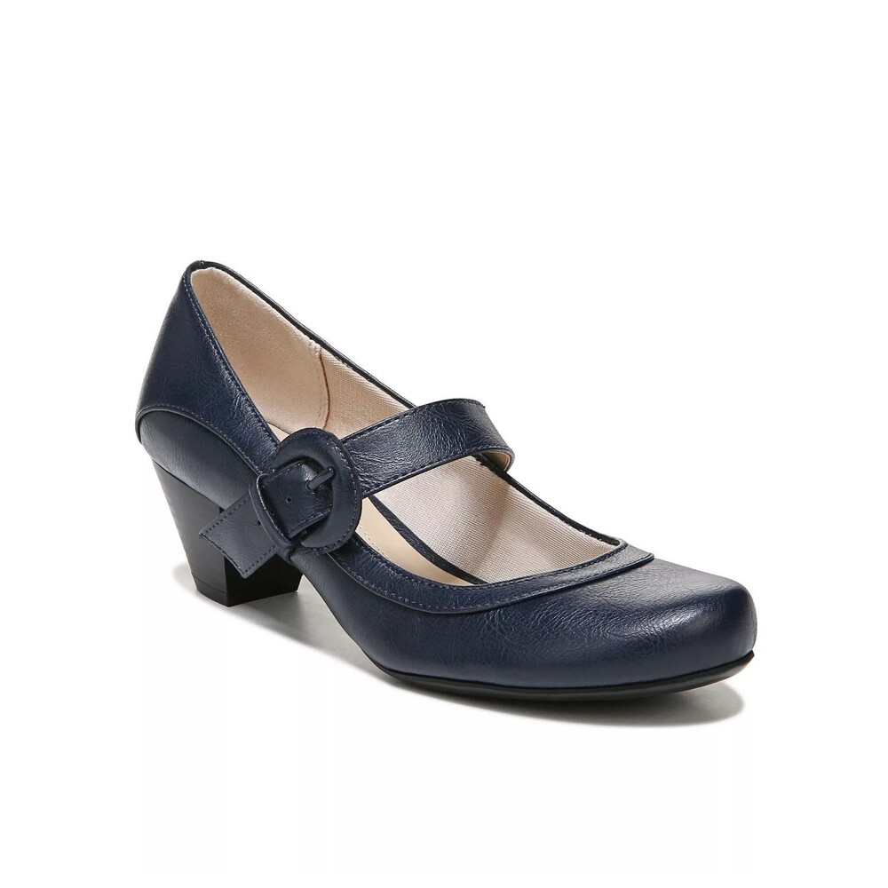 Life Stride Womens 11 M Navy Blue Kylie Rozz Faux Leather Pumps Heels NIB SO9